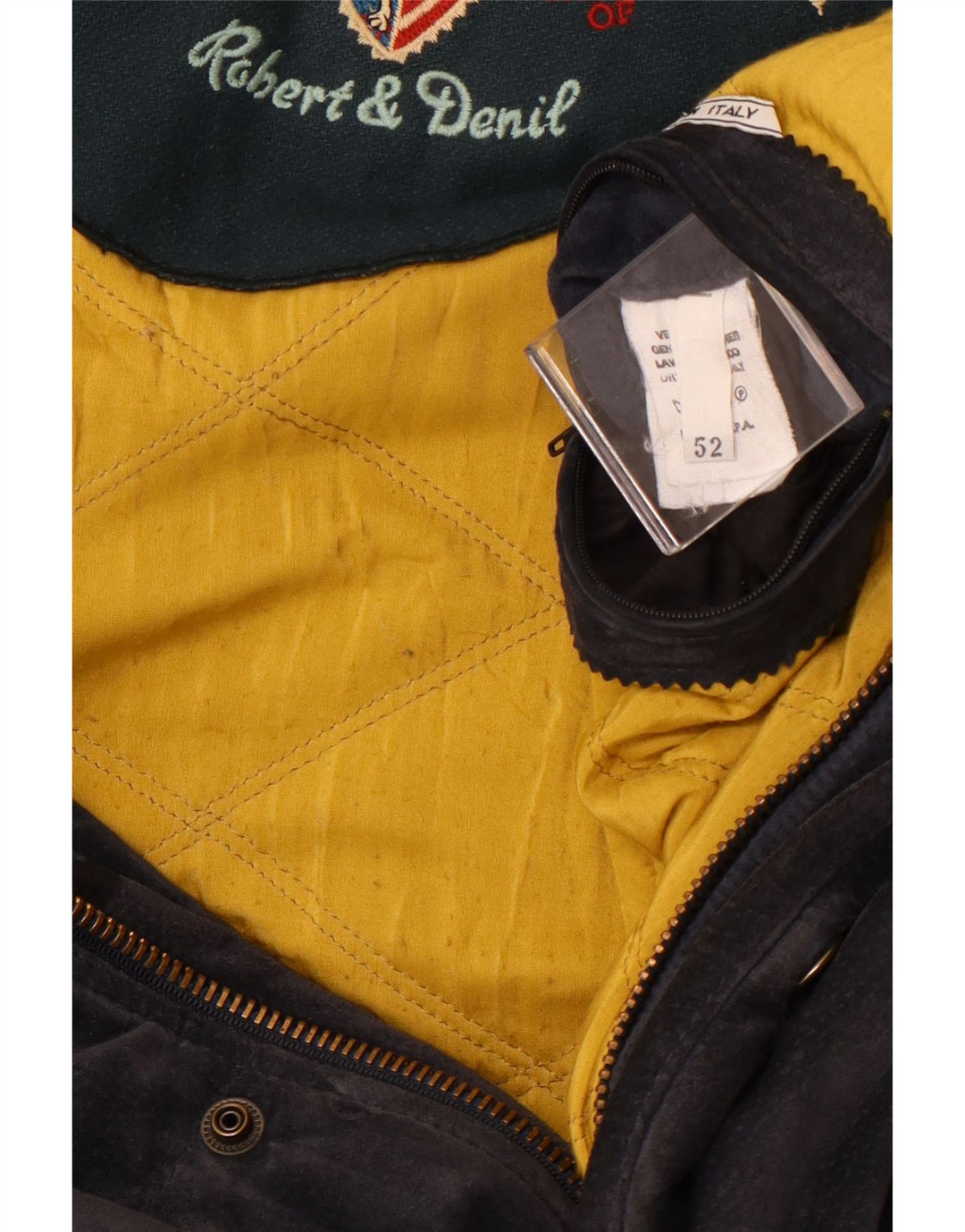 Vintage Ανδρικό Suede Ανεμοδαρικό Παλτό IT 52 XL Navy Blue δέρμα