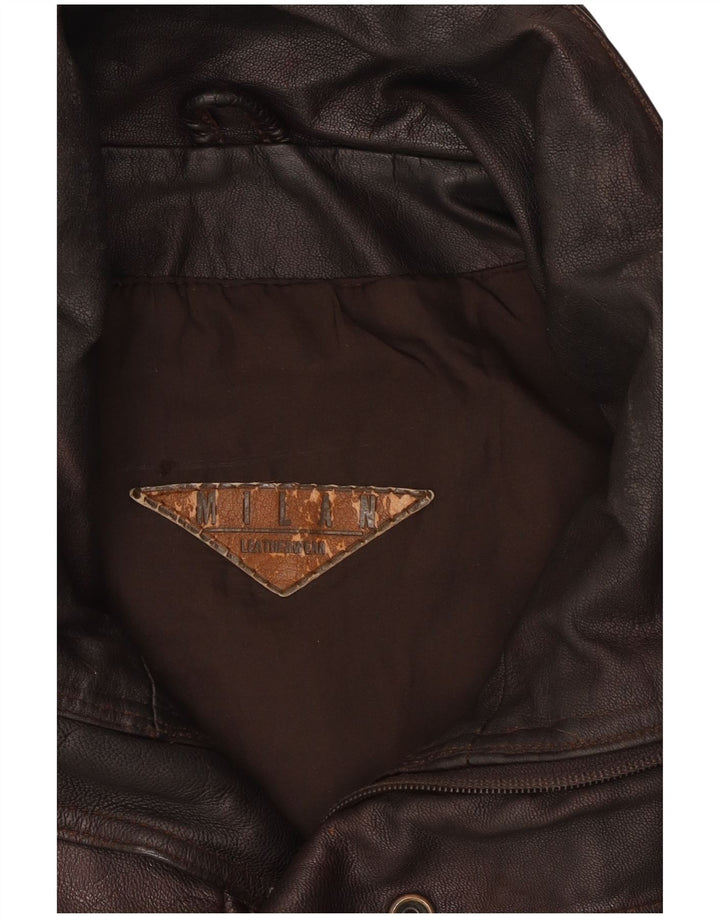 Milan Ανδρικό Δερμάτινο Μπουφάν UK 40 Large Brown