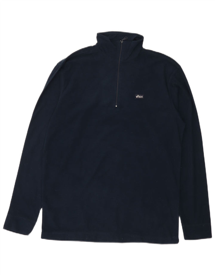Ανδρική φόρμα πουλόβερ με φερμουάρ Asics Top Small Navy Blue Polyester