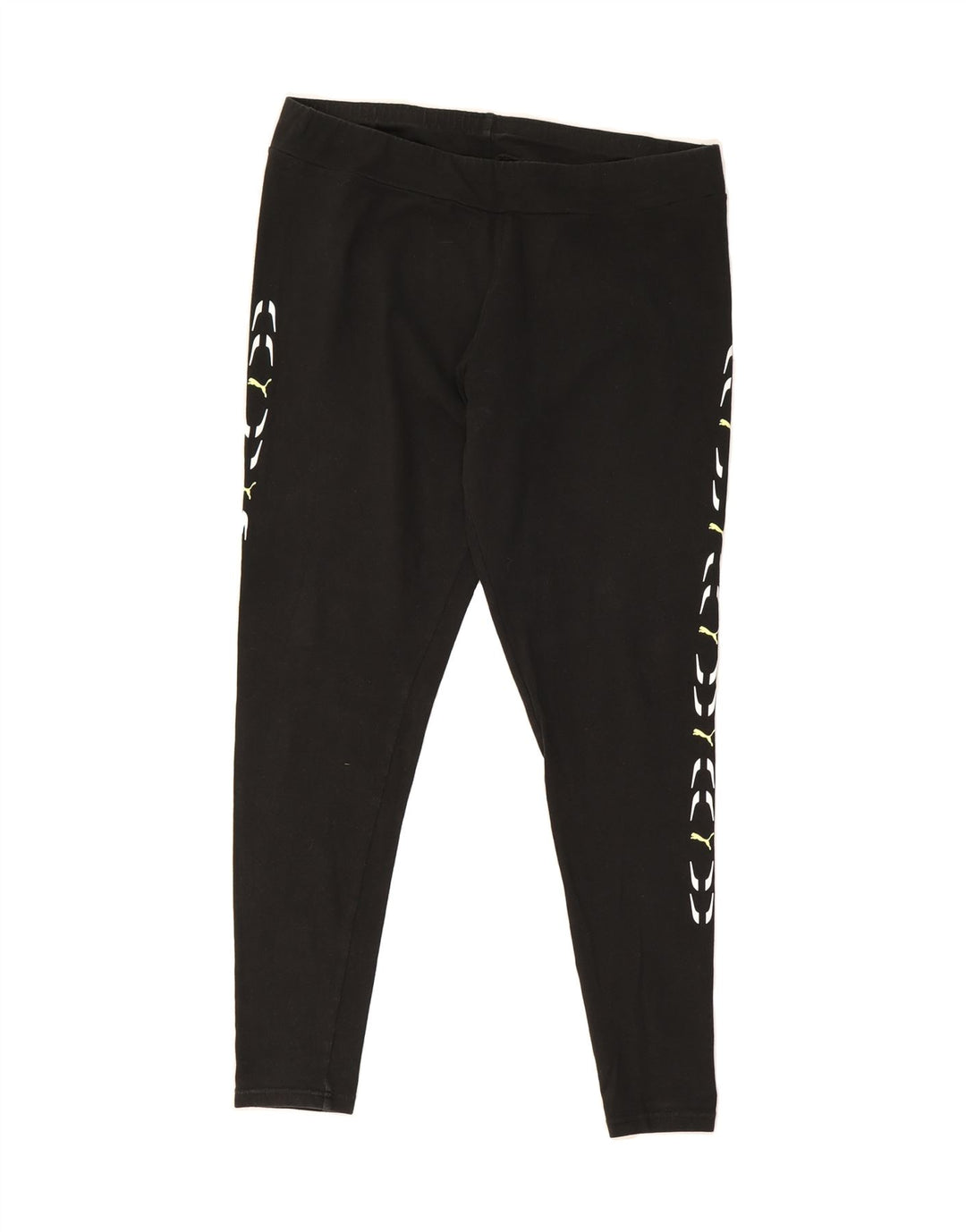 PUMA Womens Graphic Leggings UK 14 Large Black Cotton Vintage Puma and Second-Hand Puma from Messina Hembry 