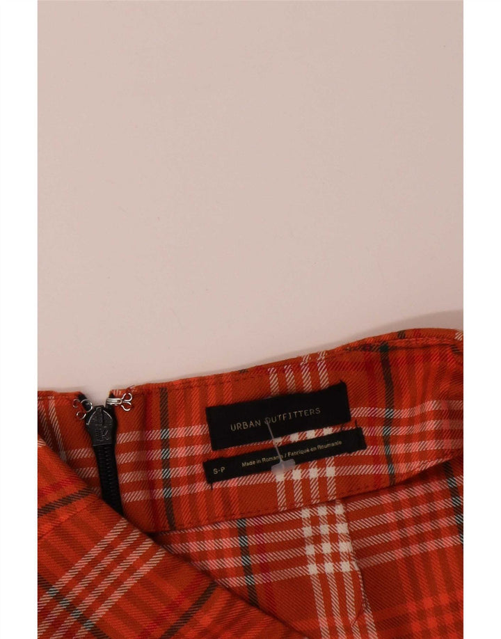 Γυναικεία μίνι φούστα Urban Outfitters Small W25 Orange Check Polyester