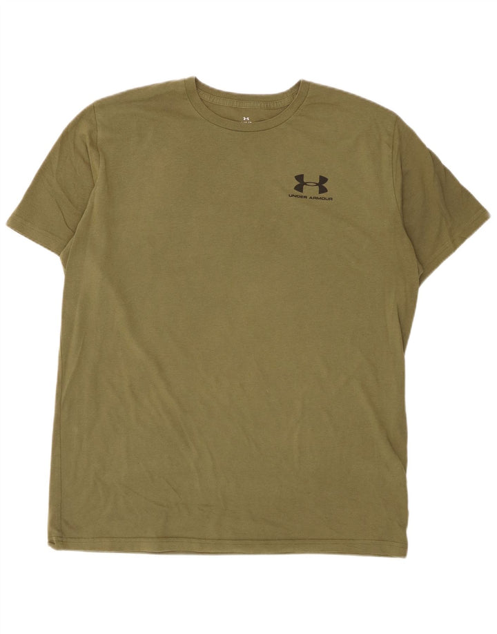 Under Armour Ανδρικό T-Shirt Top μεγάλο χακί βαμβακερό