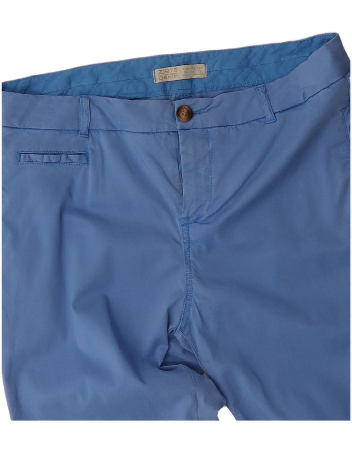 Zara Γυναικείο Slim παντελόνι Chino EU 38 Small W28 L27 Blue Lyocell