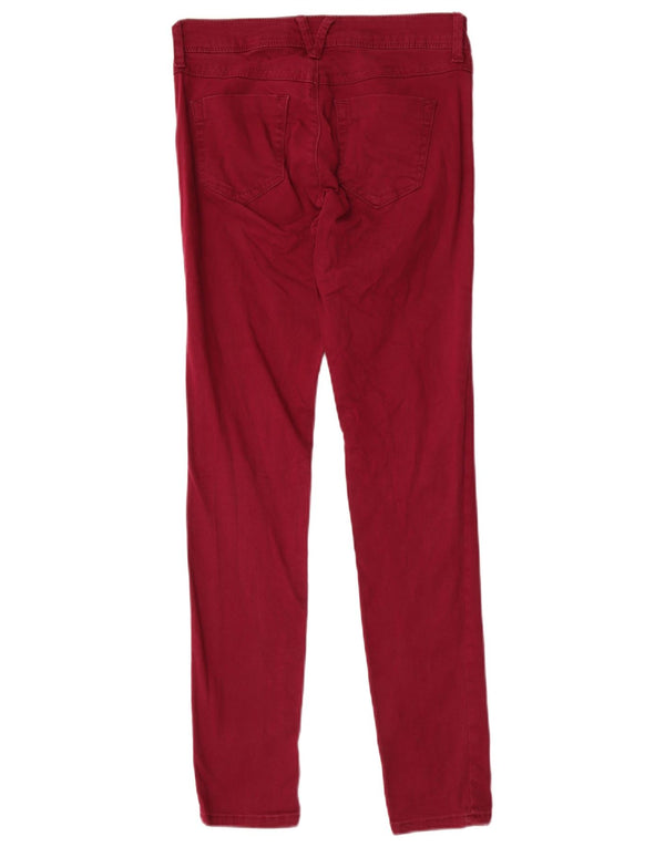 Marks & Spencer Γυναικεία Skinny Casual Παντελόνια UK 8 Small W26 L30 Burgundy