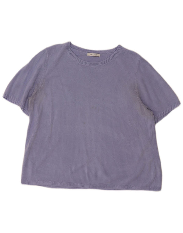 Marks & Spencer Γυναικείο πουλόβερ με λαιμόκοψη UK 18 XL Μωβ