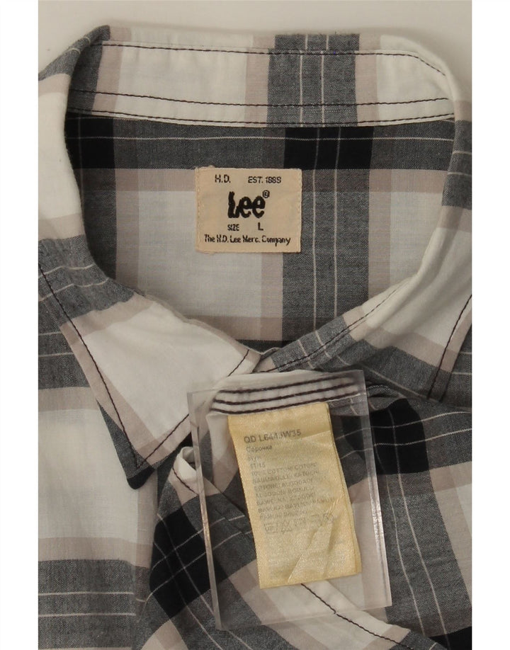 Ανδρικό πουκάμισο LEE Large Black Check Cotton