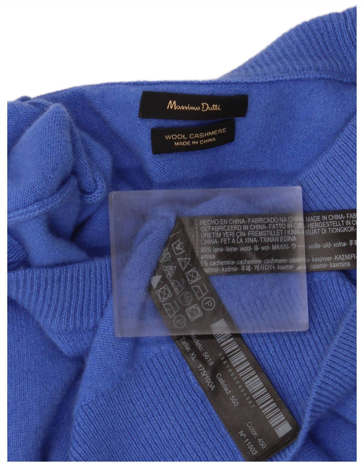 Ανδρικό πουλόβερ Massimo Dutti Crew Neck Jumper XL Blue Wool