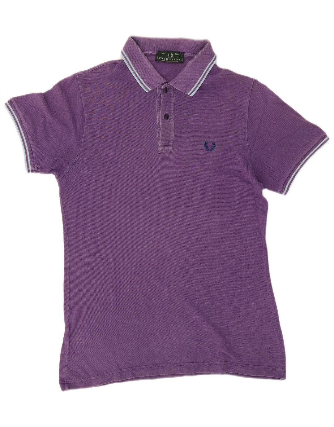 FRED PERRY Ανδρικό πουκάμισο πόλο, Βαμβακερό μεσαίο μωβ ριγέ