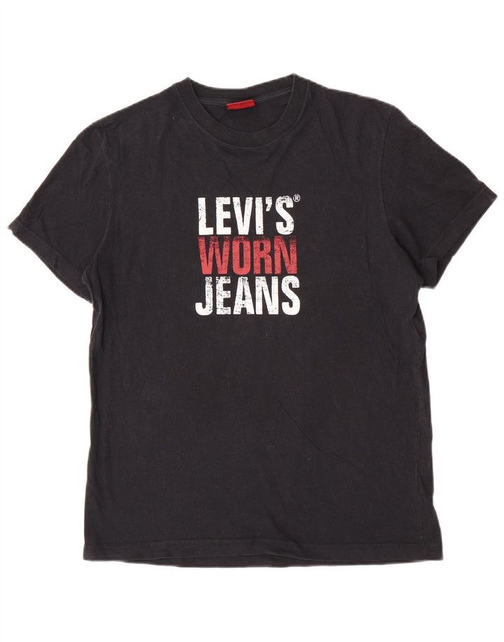 Ανδρικό γραφικό T-Shirt Levi's Top Μεσαίο μαύρο βαμβακερό