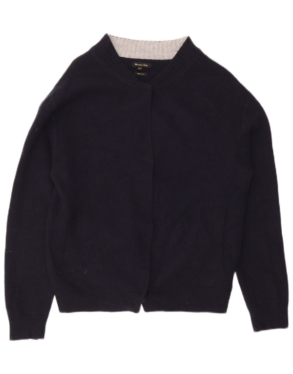 MASSIMO DUTTI Womens Open Cardigan Sweater UK 14 Medium Navy Blue