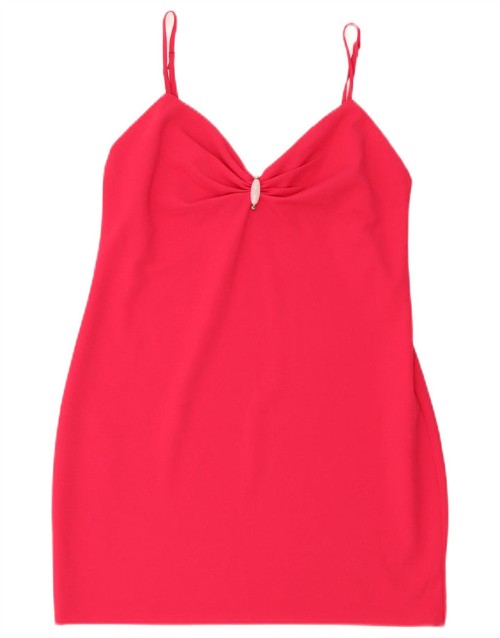Zara Γυναικείο κοντό φόρεμα UK 12 Medium Pink