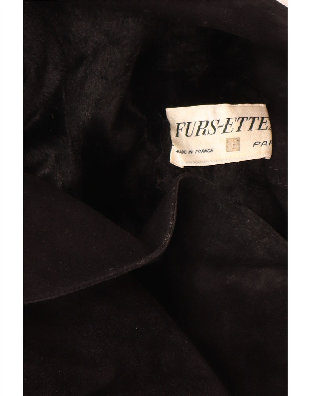 Vintage γυναικείο παλτό Shearling UK 10 Small μαύρο δέρμα