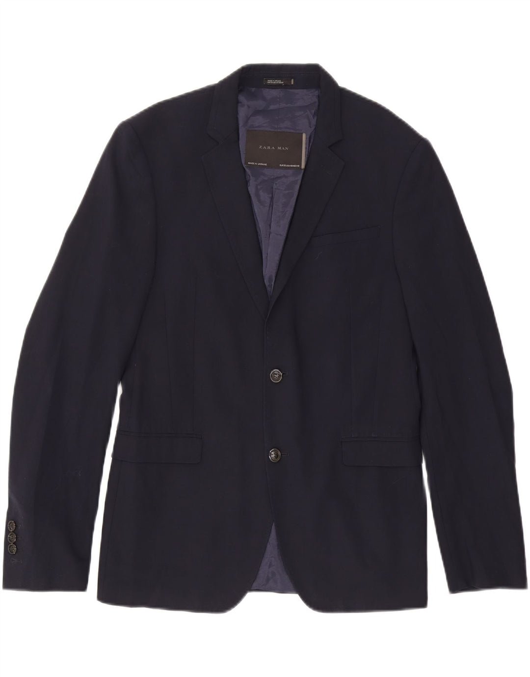 Zara Ανδρικό μπλέιζερ με 2 κουμπιά μπουφάν EU 50 Medium Navy Blue Polyester