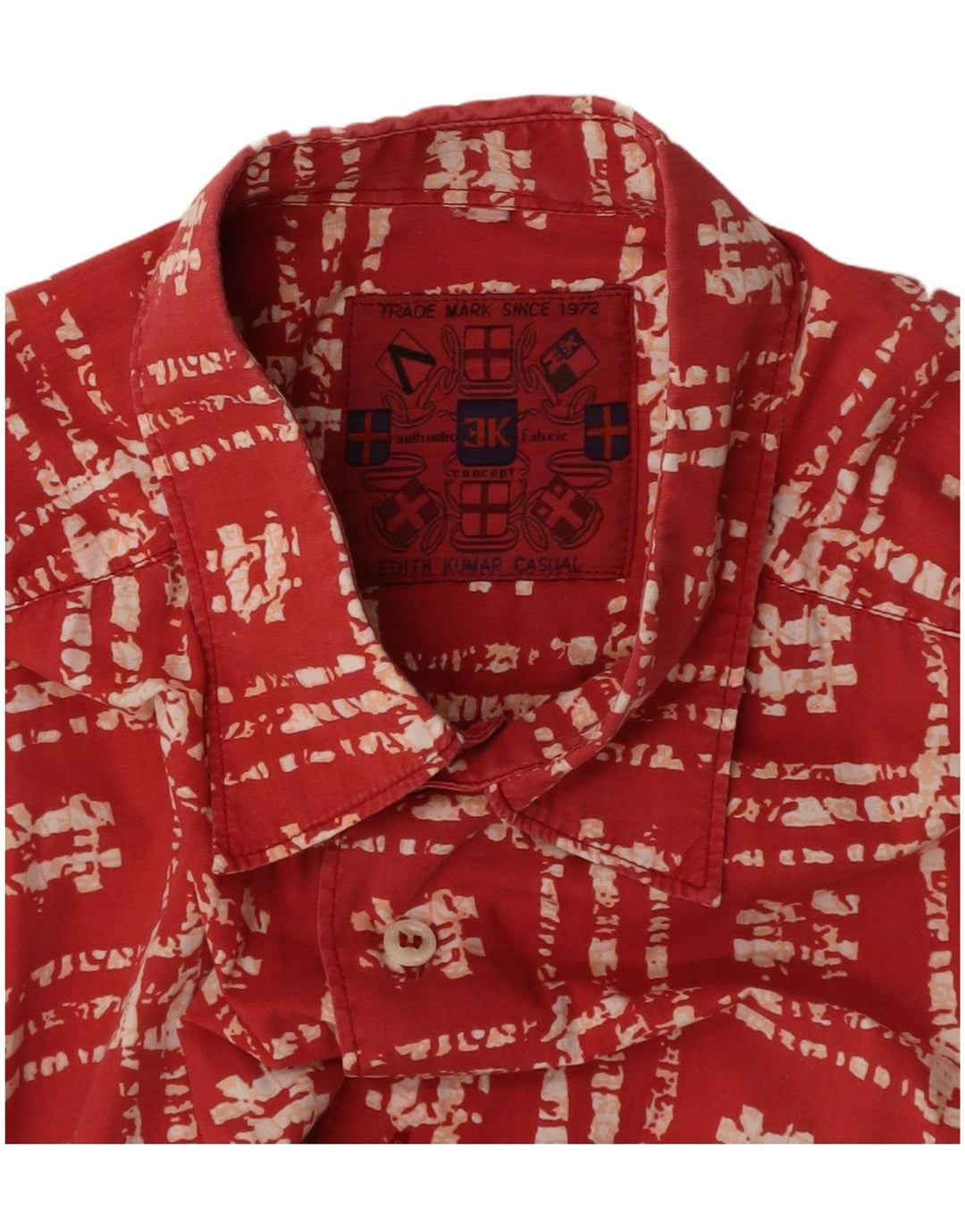 3K Mens Short Sleeve Shirt XL Red Check