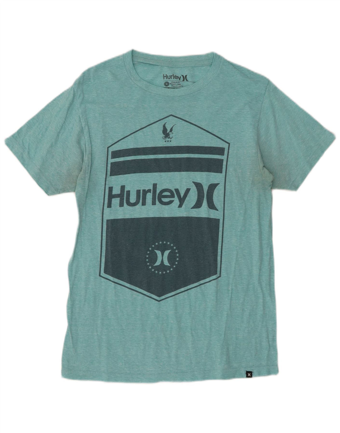 HURLEY Ανδρικό γραφικό μπλουζάκι Premium Fit Μικρό βαμβακερό τυρκουάζ