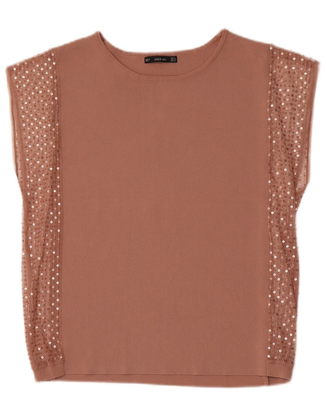 Zara Γυναικεία Μπλούζα Τοπ UK 14 Medium Beige