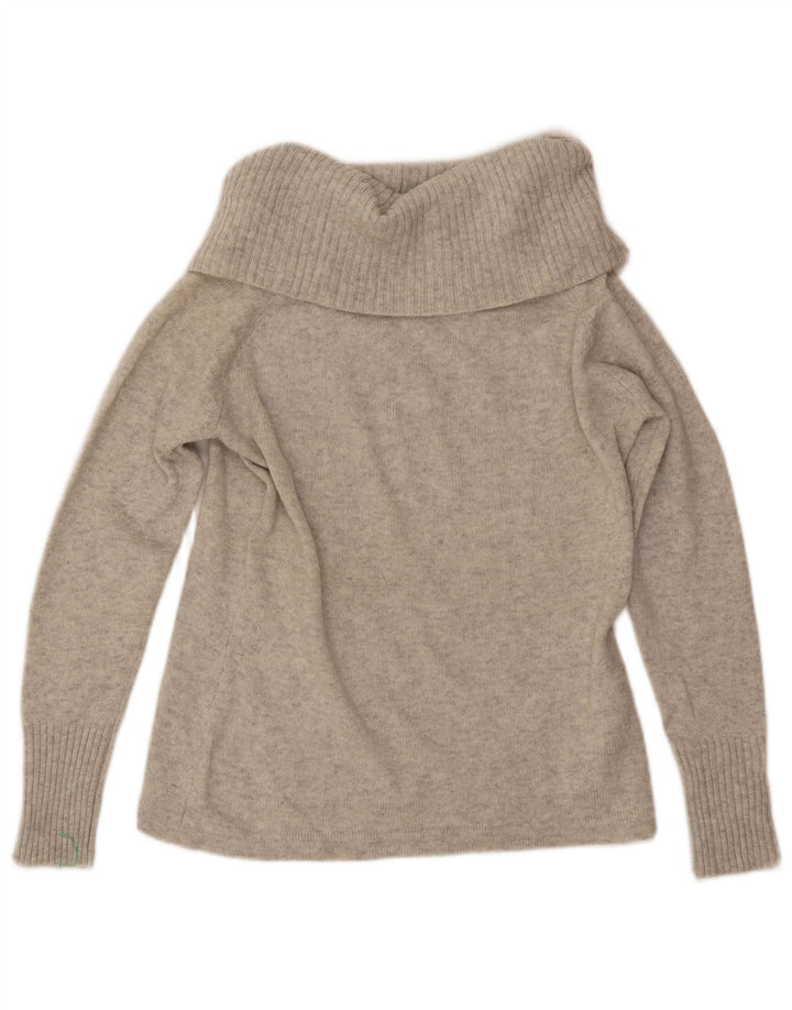 Hobbs Γυναικείο πουλόβερ με ρολό λαιμόκοψη UK 16 Large Grey Wool