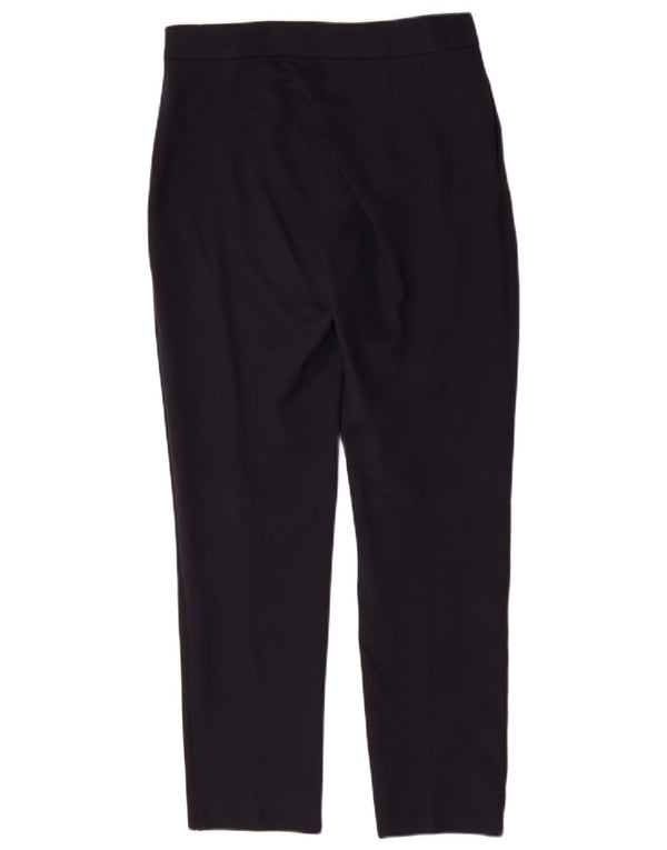 Max Mara γυναικείο ίσιο casual παντελόνι UK 14 Large W30 L29 Navy Blue
