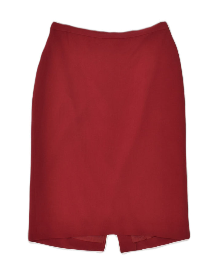 MAX & CO. Womens Straight Skirt UK 12 Medium W26 Red Acetate | Vintage Max & Co. | Thrift | Second-Hand Max & Co. | Used Clothing | Messina Hembry 