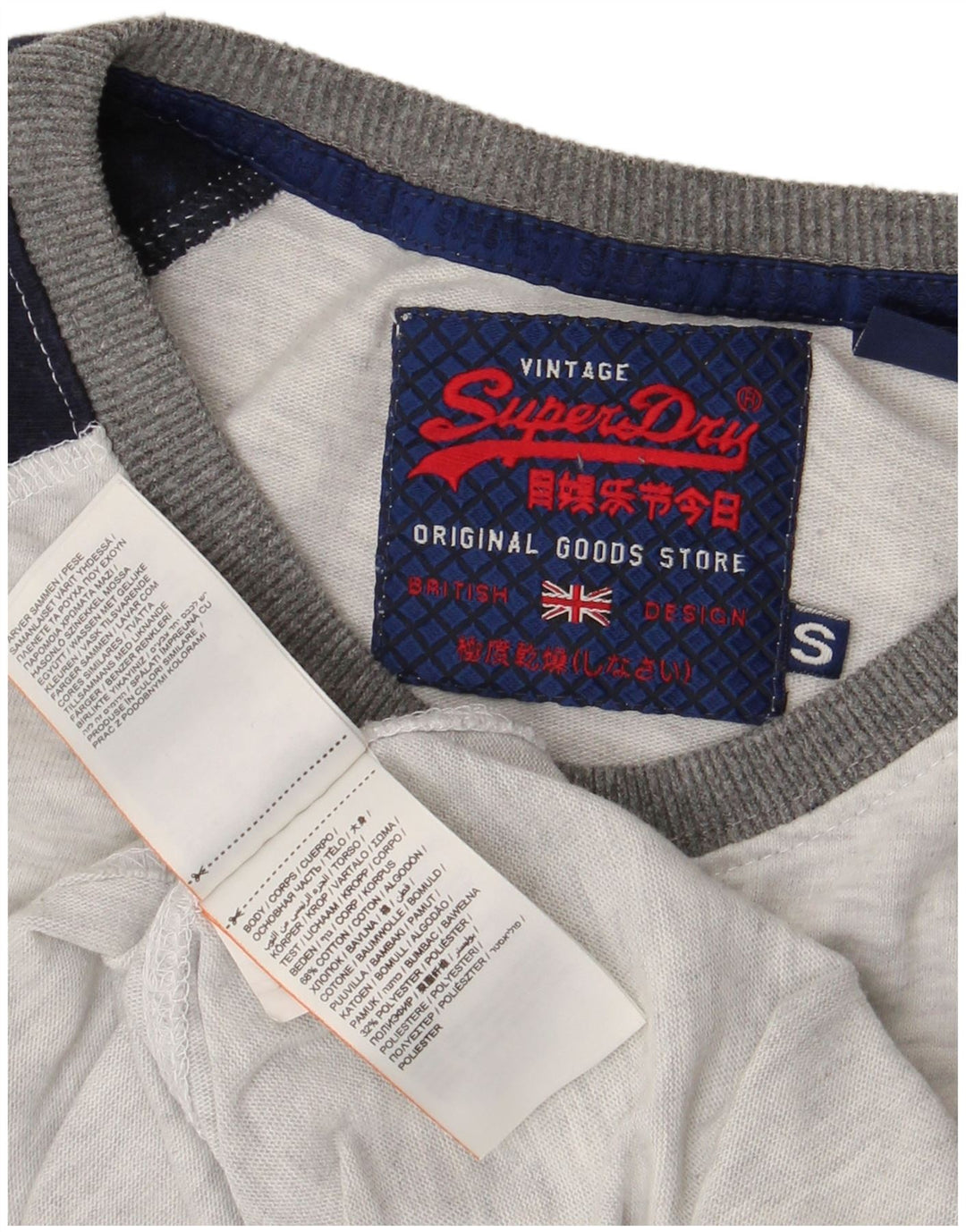 Ανδρικό γραφικό μπλουζάκι Superdry Top Small Grey Colourblock Βαμβακερό