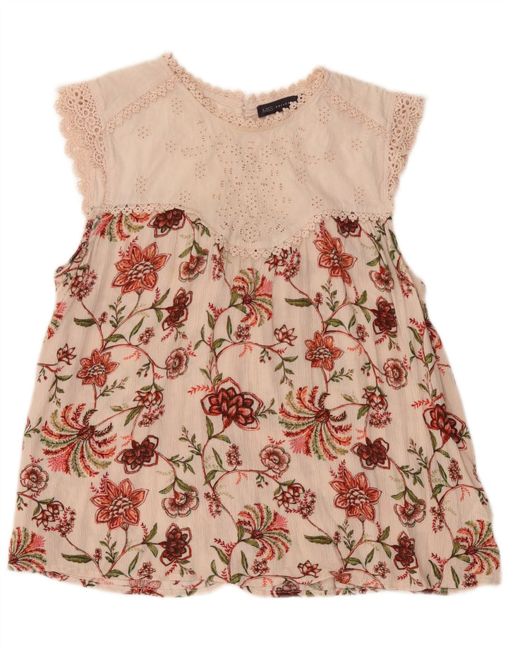 Γυναικεία μπλούζα Marks & Spencer Top UK 14 Medium Pink Floral Viscose