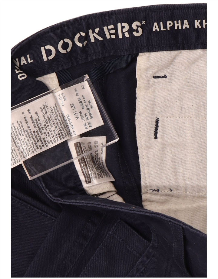 Dockers Mens Slim Chino Παντελόνι W31 L32 Navy Blue Cotton