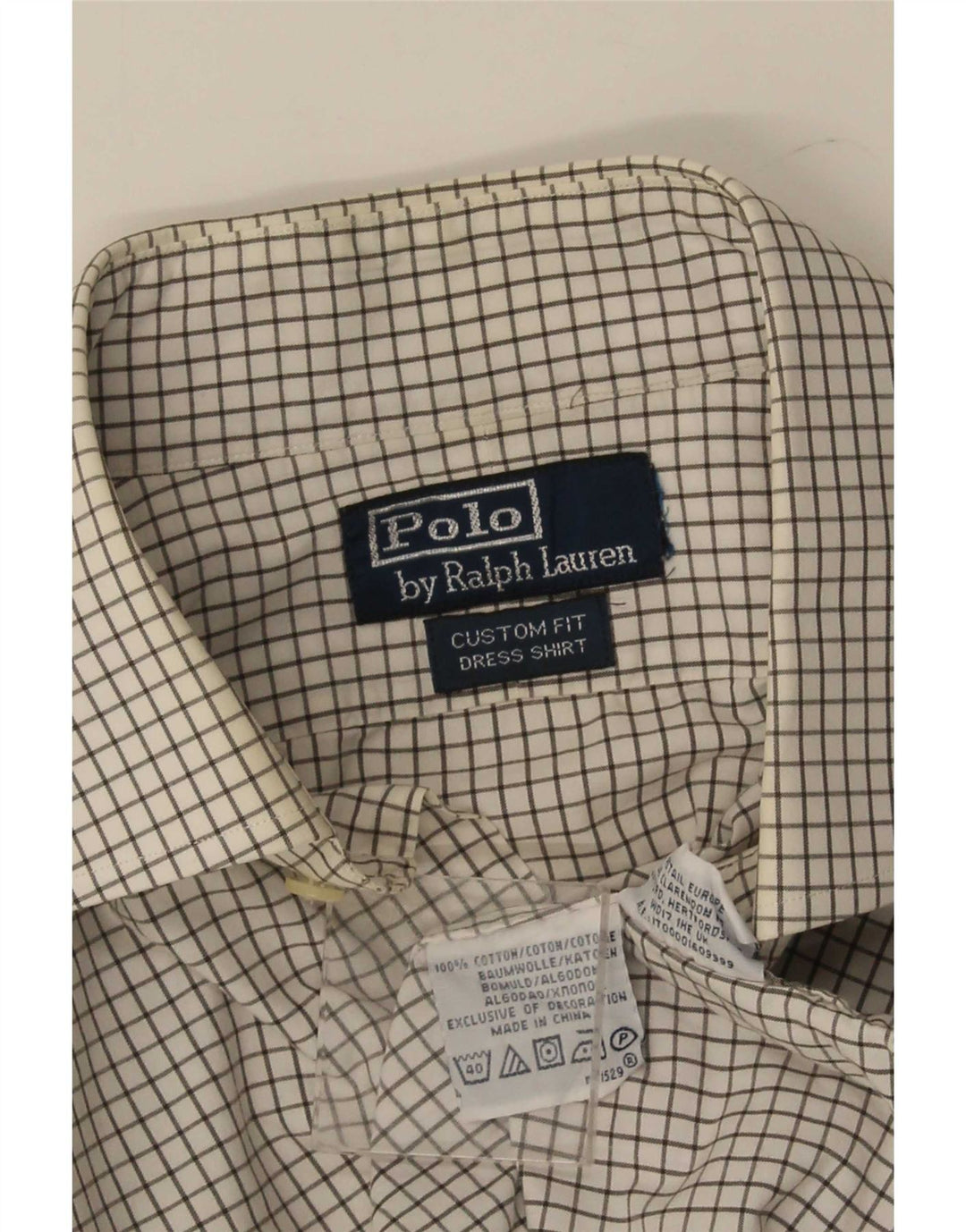 Πόλο Ralph Lauren Ανδρικό πουκάμισο προσαρμοσμένης εφαρμογής, μεσαίο λευκό βαμβακερό