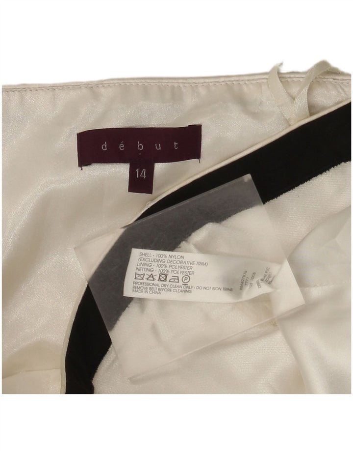 Ντεμπούτο Γυναικείο Στράπλες Φόρεμα UK 14 Medium White Floral Nylon