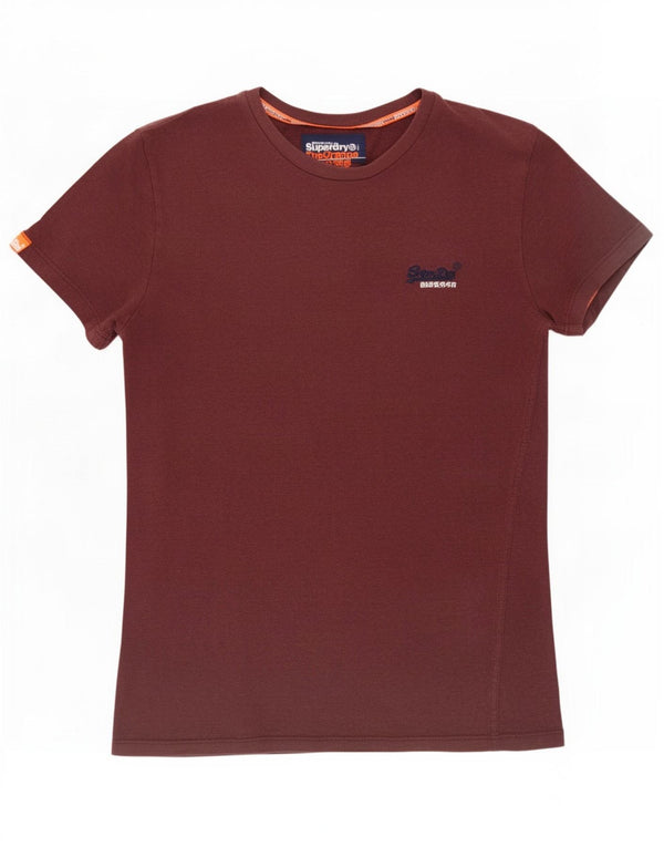Superdry Ανδρικό T-Shirt Top XS Βουργουνδί Βαμβακερό