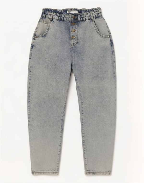 Zara γυναικείο ψηλόμεσο τζιν κωνικό EU 40 Medium W30 L25 Μπλε βαμβακερό