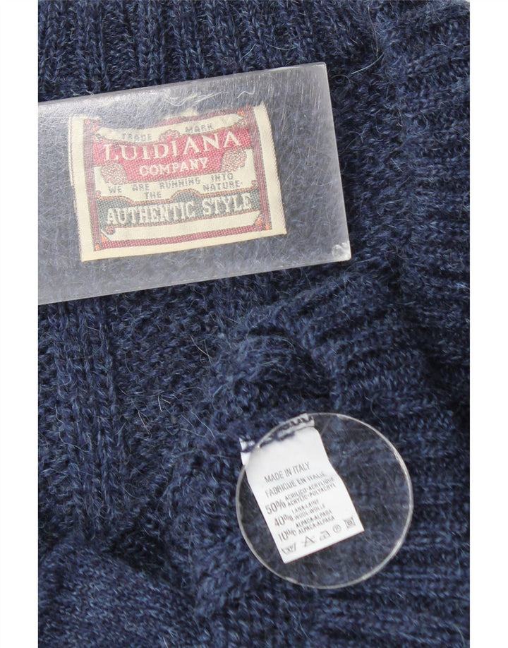 Ανδρικό πουλόβερ vintage ζακέτα μεσαίου μπλε ακρυλικό