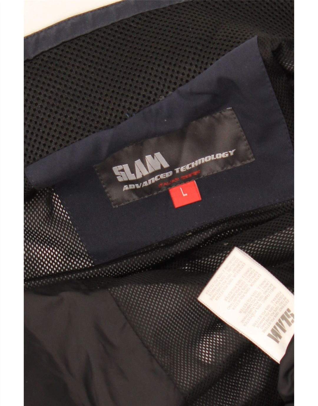 SLAM Mens Graphic Bomber Jacket UK 40 Large Navy Blue Polyester