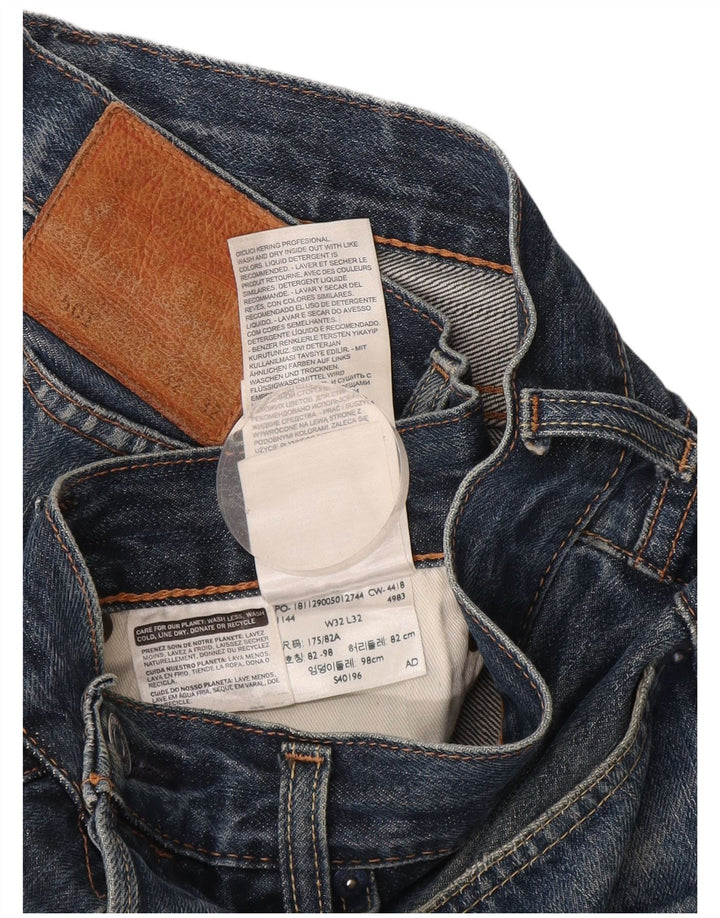 Levi's Mens 501 Straight Jeans W32 L32 Blue Cotton