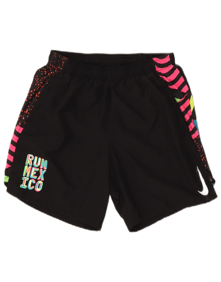 Γυναικείο γραφικό αθλητικό σορτς Nike Dri Fit, μικρό μαύρο