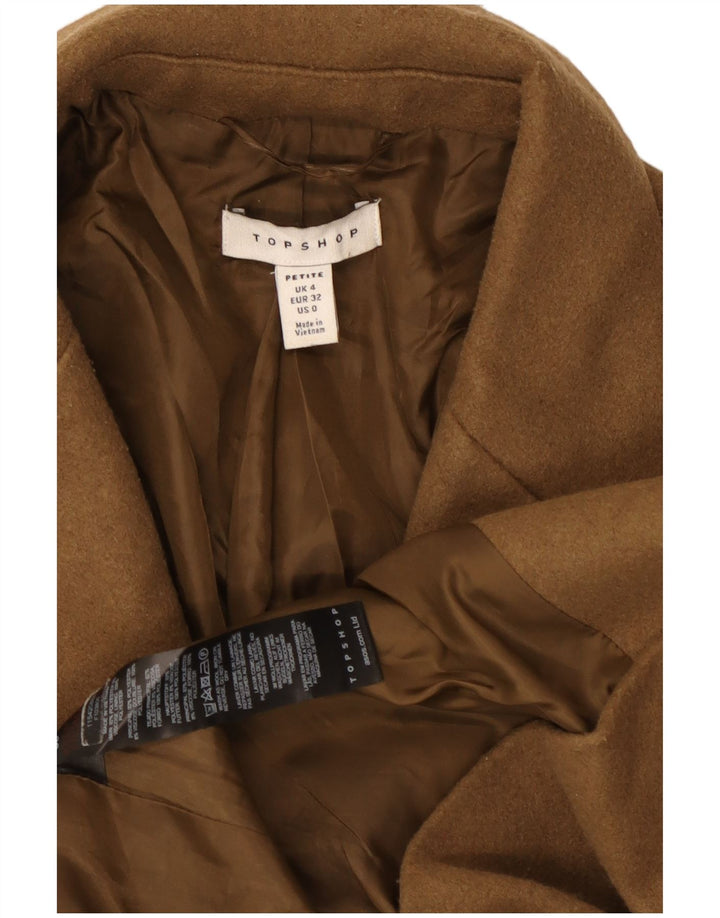 Topshop Γυναικείο Petite Oversized Παλτό με διπλό στήθος UK 4 XS καφέ