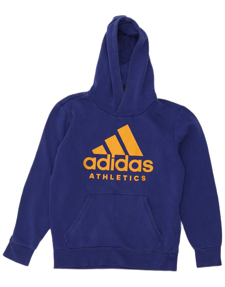 Ανδρικό γραφικό κουκούλα Adidas, μεσαίο μπλε