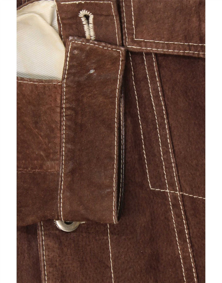 Metropolitan Mens Bomber Suede Jacket IT 48 Medium Brown Δερμάτινο