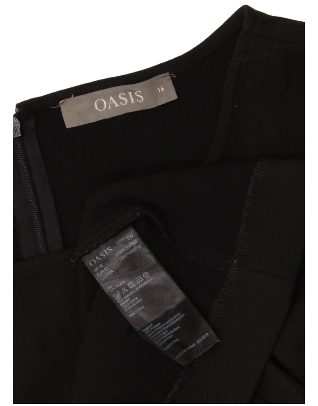 Γυναικείο φόρεμα με θήκη Oasis UK 16 μεγάλο μαύρο πολυεστέρα