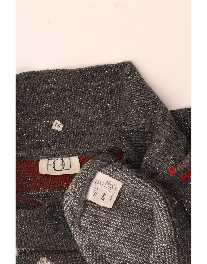 Flou Γυναικείο πουλόβερ με λαιμό χελώνα UK 14 Medium Grey Geometric