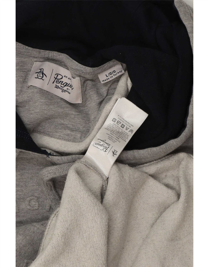 Ανδρικό Penguin Graphic Hoodie Jumper μεγάλο γκρι βαμβακερό