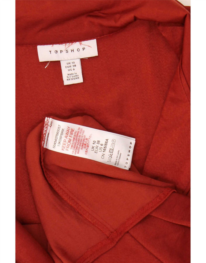 Topshop γυναικείο πουκάμισο μπλούζα UK 10 Small Red Polyester