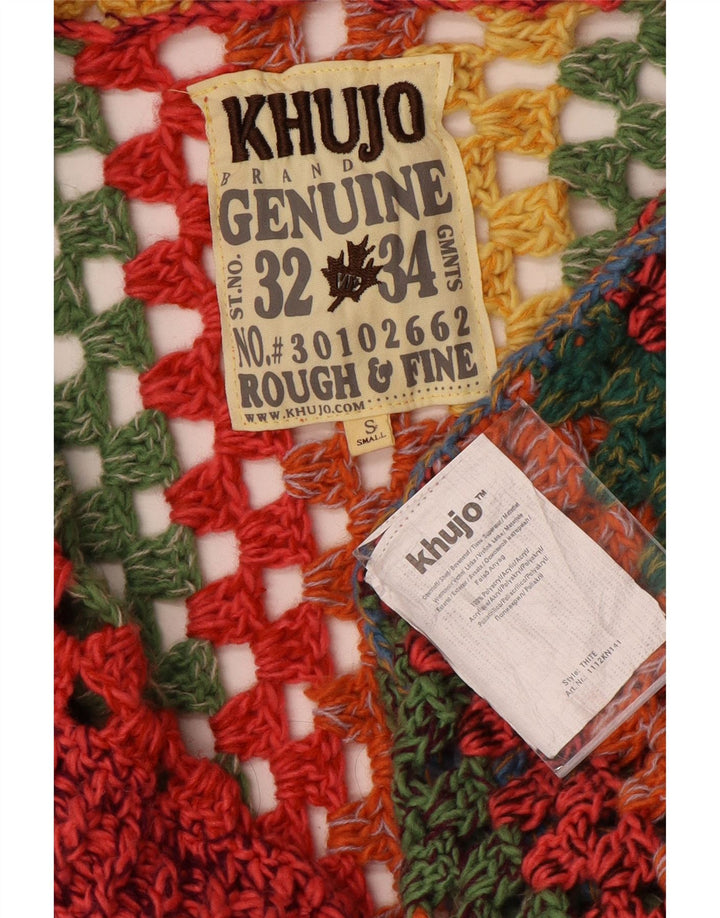 KHUJO Γυναικείο πουλόβερ Longline Cardigan UK 10 Small πολύχρωμο