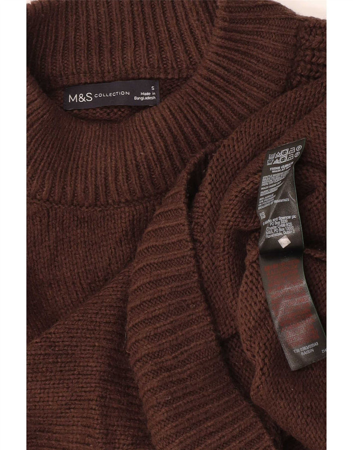 Marks & Spencer Γυναικείο πουλόβερ με λαιμό χελώνα UK 10 Small καφέ ακρυλικό