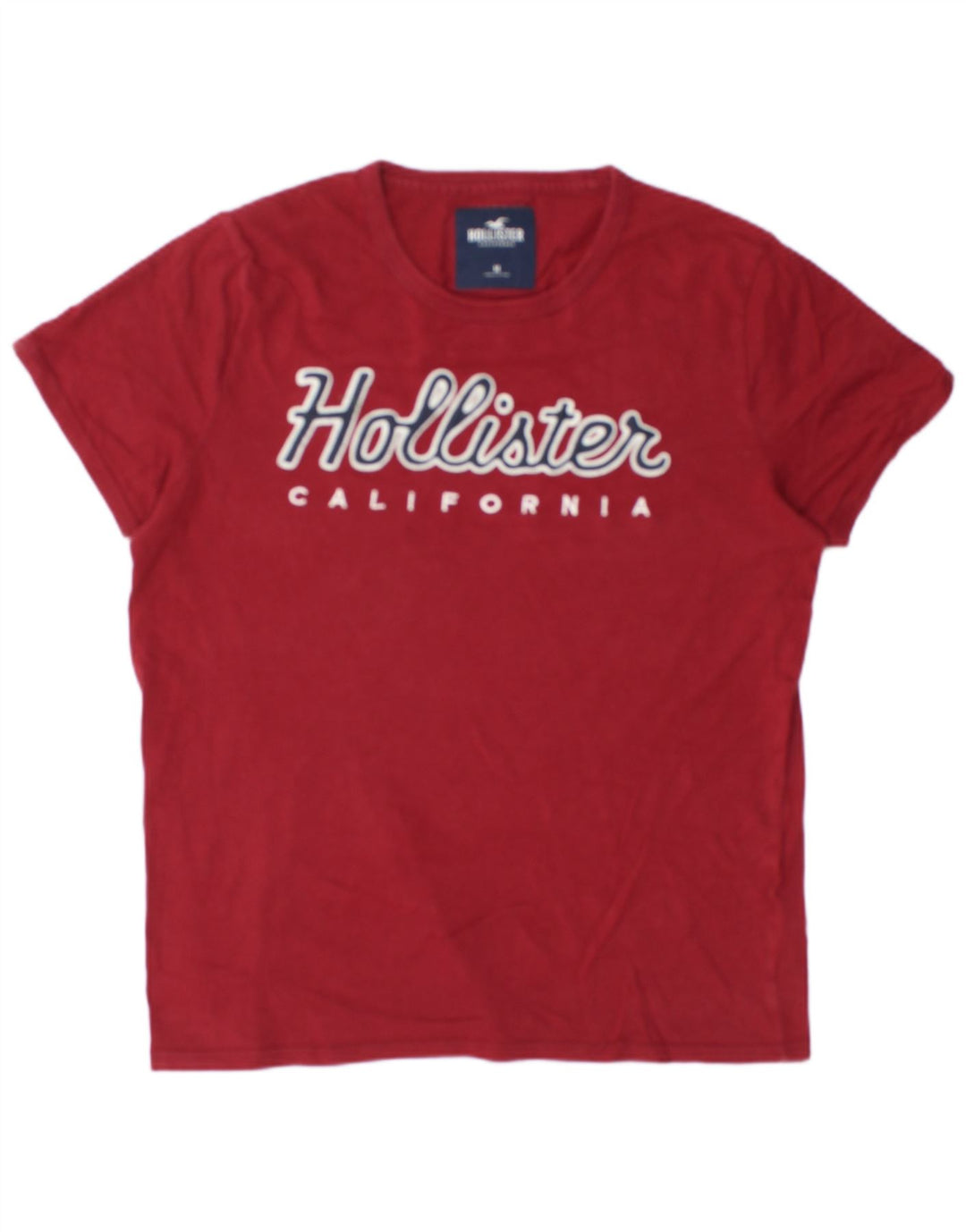 Ανδρικό γραφικό μπλουζάκι Hollister Top μεσαίο κόκκινο βαμβακερό