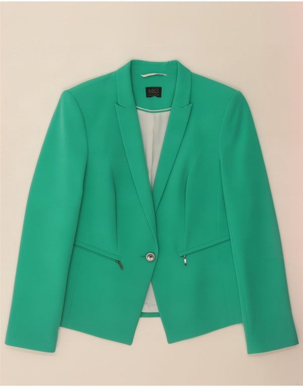 Marks & Spencer Γυναικείο σακάκι 1 κουμπιού Blazer UK 14 Medium Green