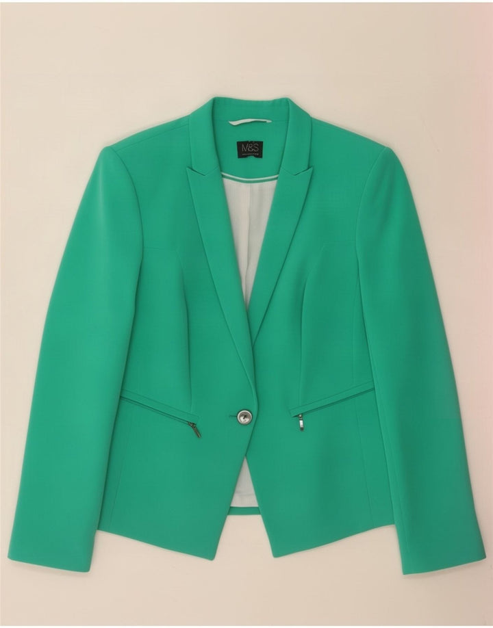 Marks & Spencer Γυναικείο σακάκι 1 κουμπιού Blazer UK 14 Medium Green