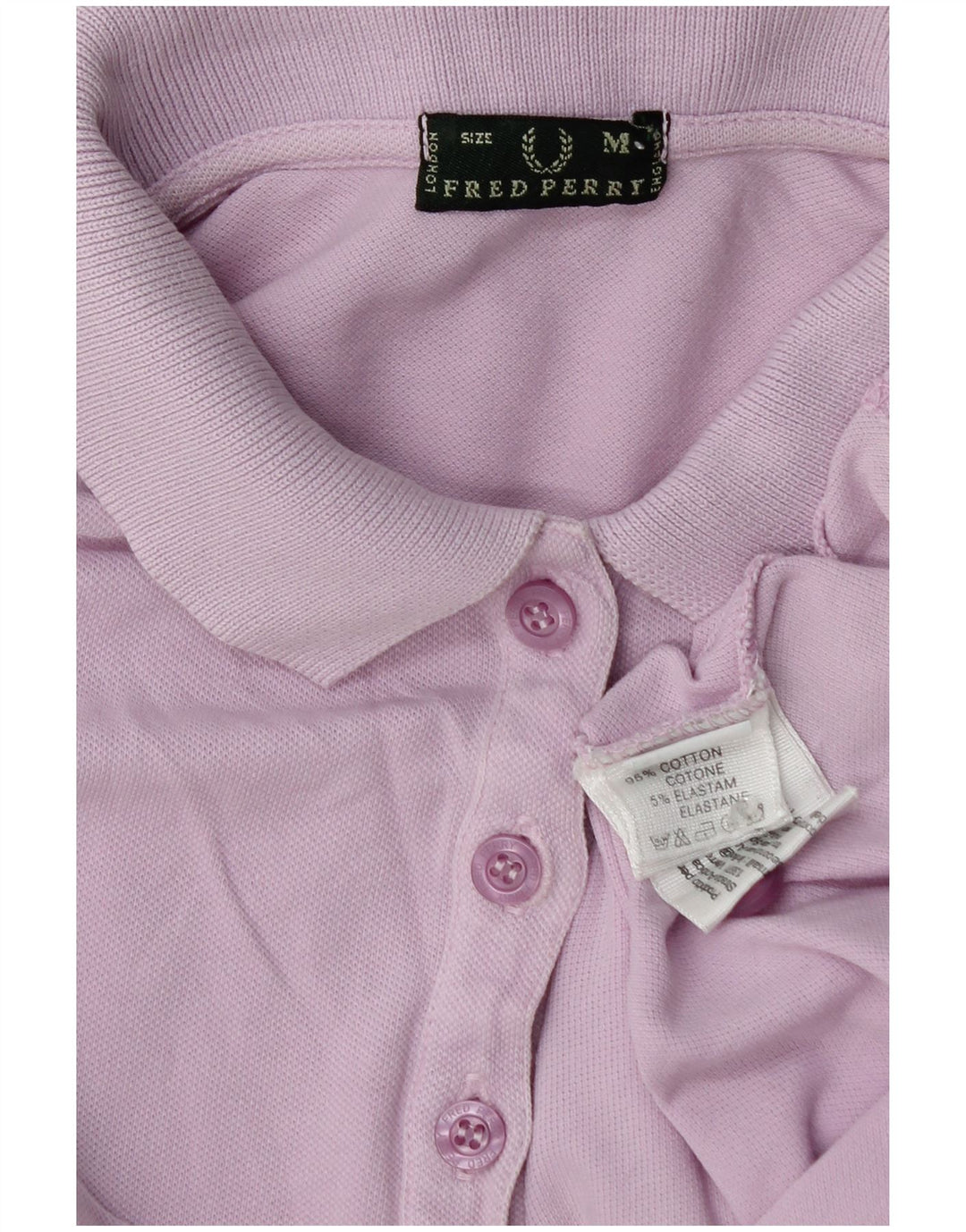 Fred Perry γυναικείο μπλουζάκι πόλο UK 12 μεσαίο μωβ βαμβακερό