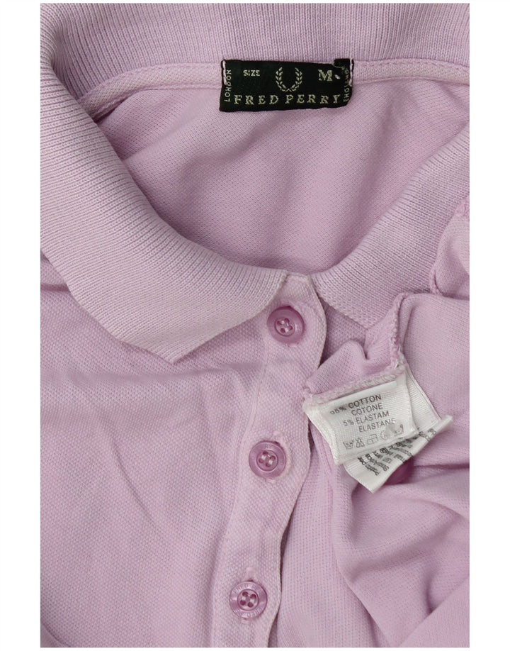 Fred Perry γυναικείο μπλουζάκι πόλο UK 12 μεσαίο μωβ βαμβακερό