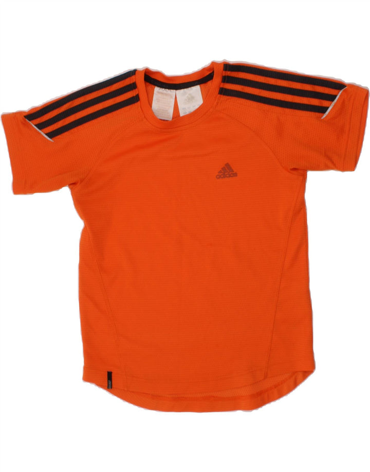 ADIDAS Boys Climalite T-Shirt Top 9-10 Years Orange Polyester Vintage Adidas and Second-Hand Adidas from Messina Hembry 
