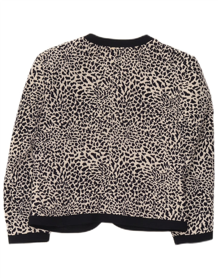 Vintage γυναικείο ζιβάγκο 3/4 μανίκι IT 44 μεσαίο μαύρο Animal print